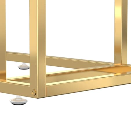 vidaXL Komputerowy stolik boczny, biały marmur, 50x35x65 cm