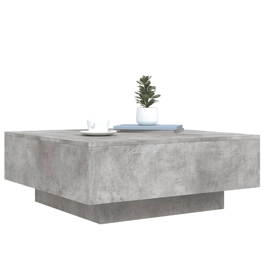 vidaXL Stolik kawowy z podświetleniem LED, szarość betonu, 80x80x31 cm