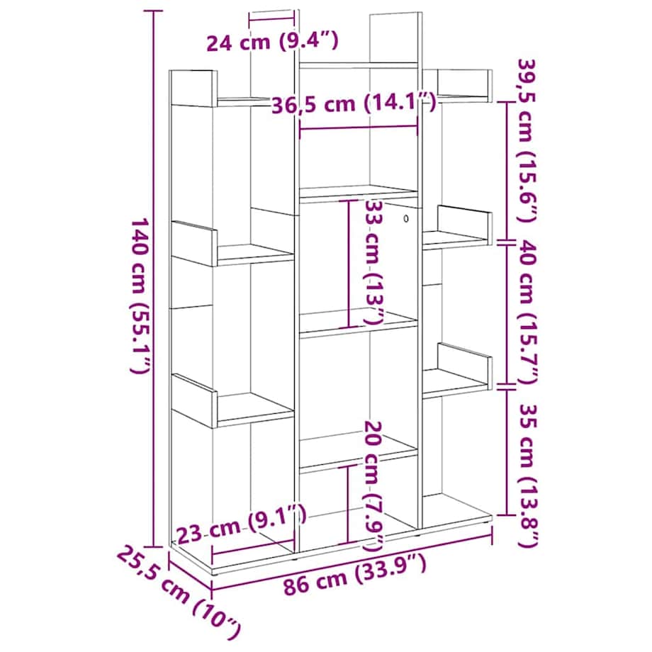 vidaXL Regał na książki, biały 86x25,5x140 cm, materiał drewnopochodny
