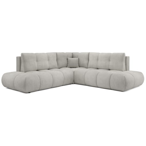 Narożnik pikowany, rozkładany z funkcją spania SOHI, Flow 16 - jasny szary