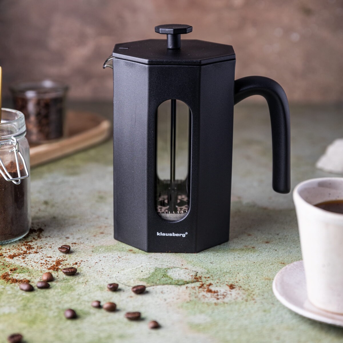 Zaparzacz do kawy herbaty 0.60L French Press czarny KLAUSBERG