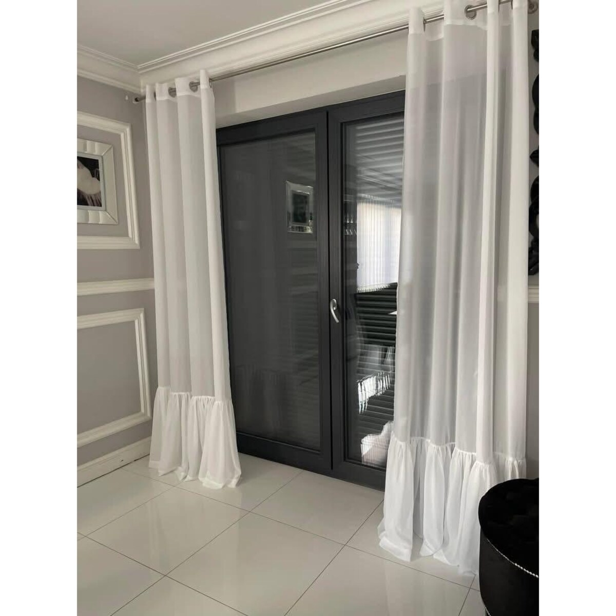 firana "pleat" z falbaną 140x250 cm