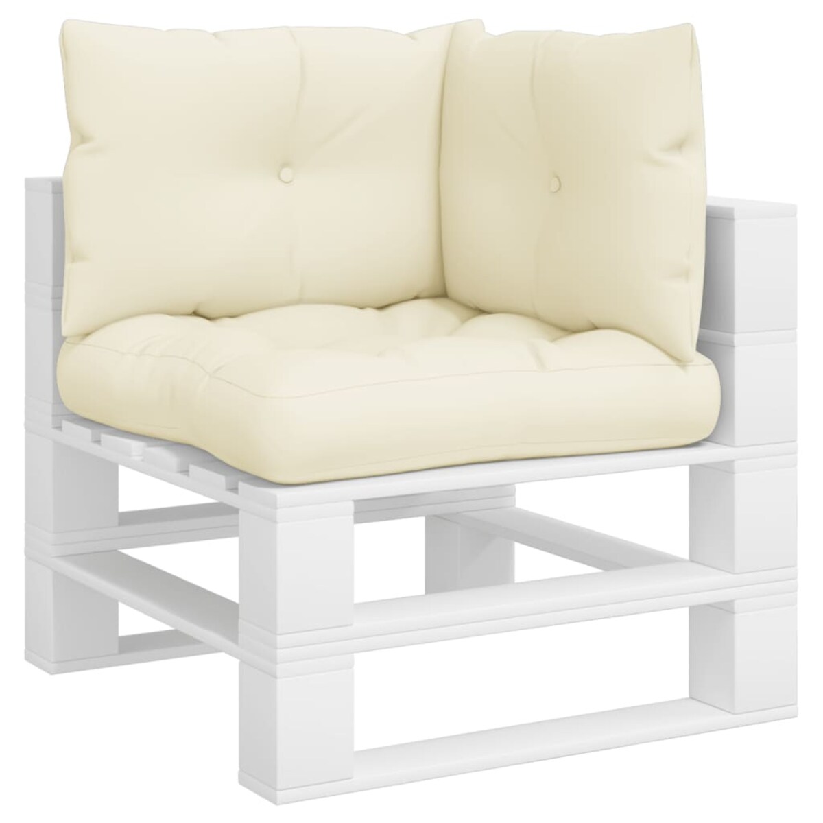 vidaXL Poduszki na palety, 3 szt., kremowe, tkanina