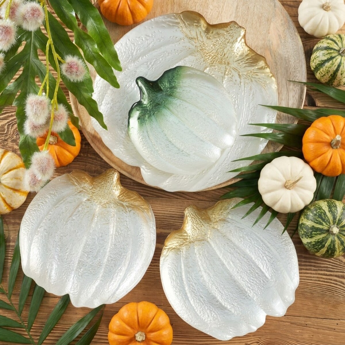 VILLA ITALIA Półmisek dekoracyjny Talerz do ciasta szklany 27,5 cm PUMPKIN