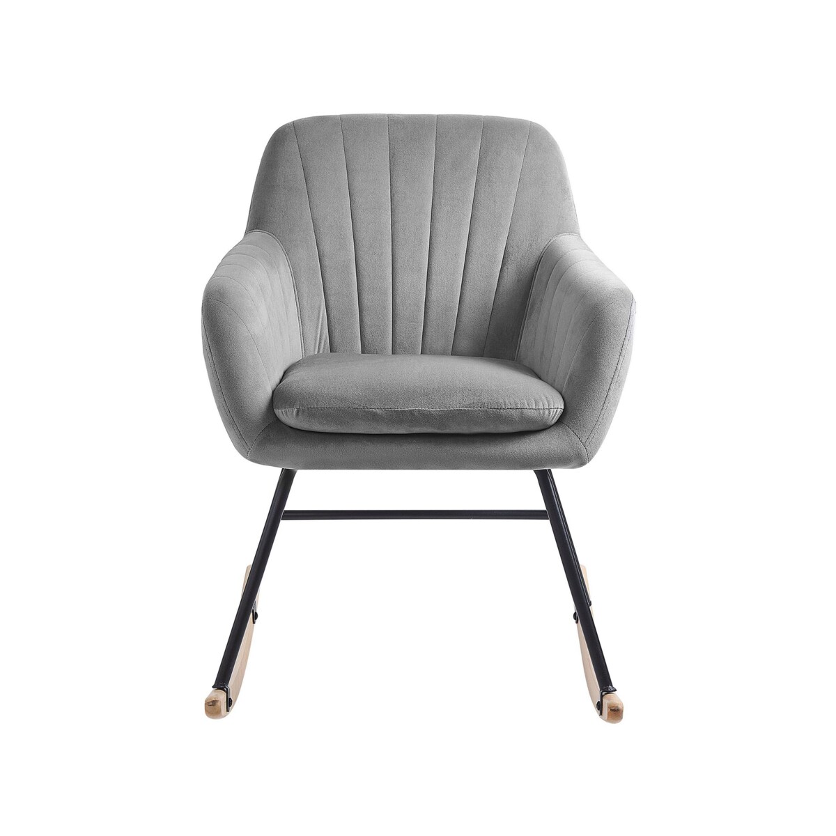 Fotel bujany welurowy szary LIARUM