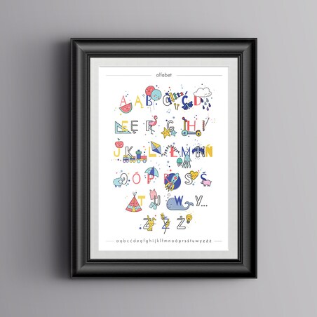 Plakat dla dzieci Alfabet kolorowy 20x30