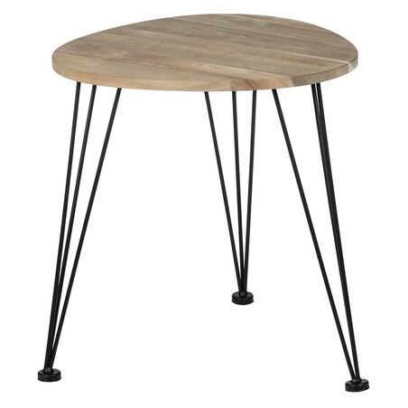 Stolik kawowy okrągły, blat Ø 44 cm z drewna akacji, WENKO