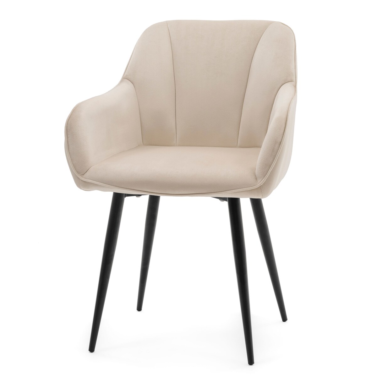 Krzesło tapicerowane welurowe LAGO velvet aksamit beżowe
