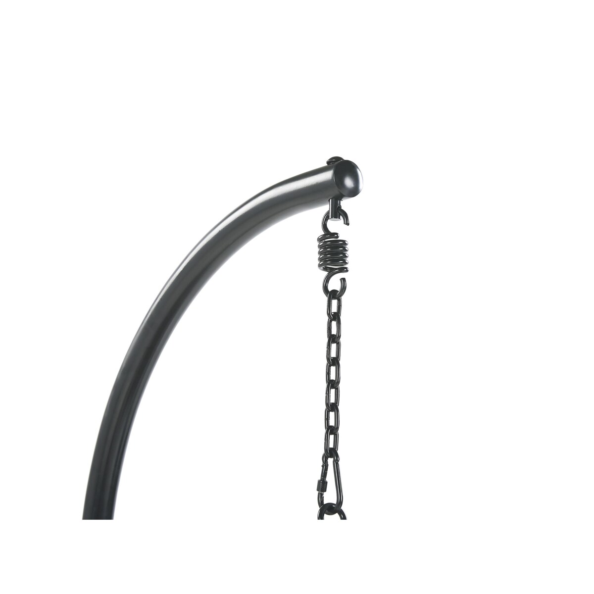 Fotel wiszący ze stojakiem z technorattanu czarny ALBA