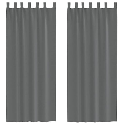 vidaXL Zasłony woalowe z pętelkami 2 szt. Ciemnoszary 140x260 cm