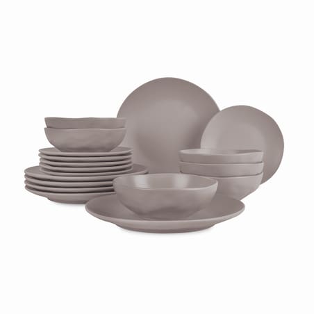 Zastawa stołowa Serwis Komplet talerzy naczyń 18 ele dla 6 osób BERLINGER HAUS Taupe