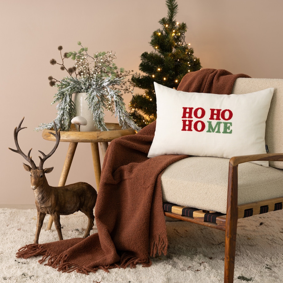 Poszewka na poduszkę Ho Ho Home 60x40 cm boże narodzenie, święta, świąteczne, biały-ecru-kremowy, 60x40 cm