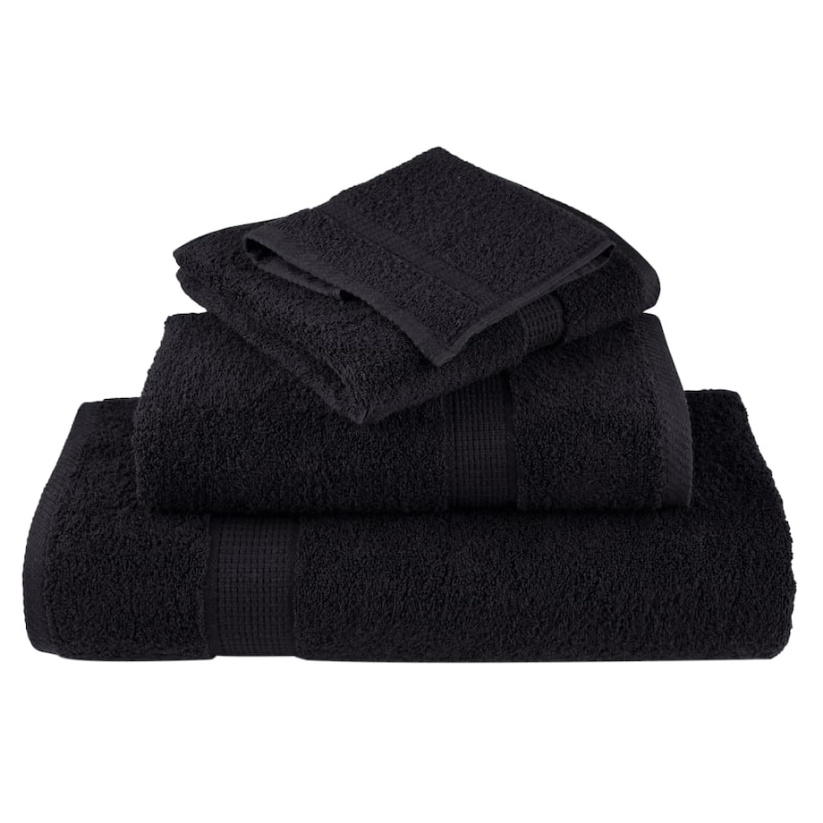 vidaXL Ręczniki myjące Premium SOLUND 2 szt., czarne, 30x30 cm, 600 gsm