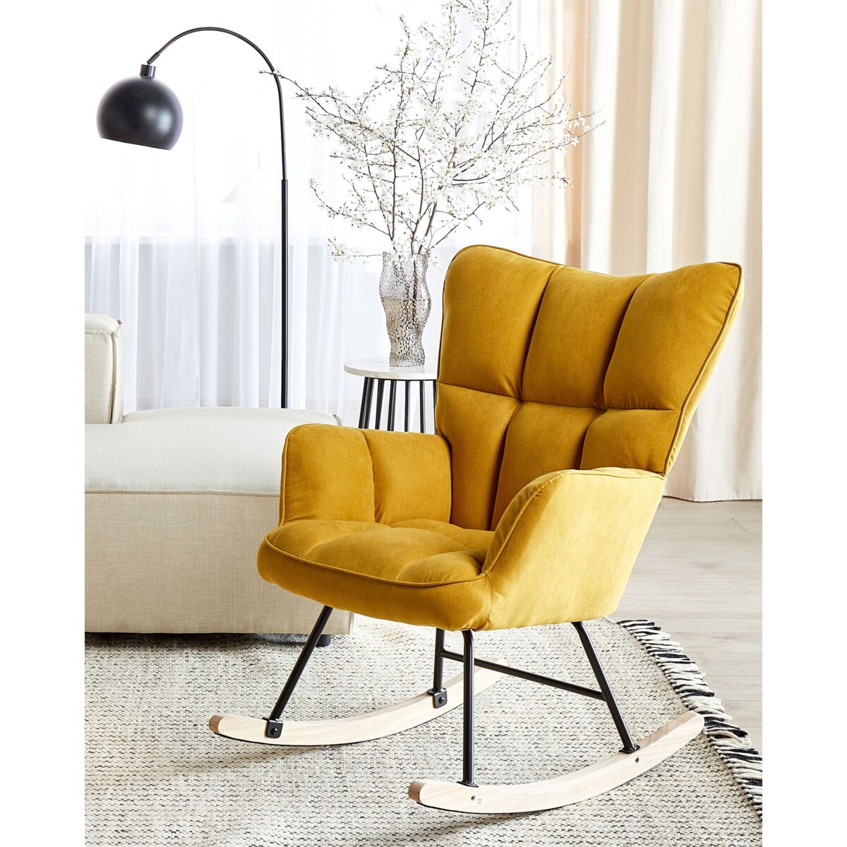 Fotel bujany OULU Żółty