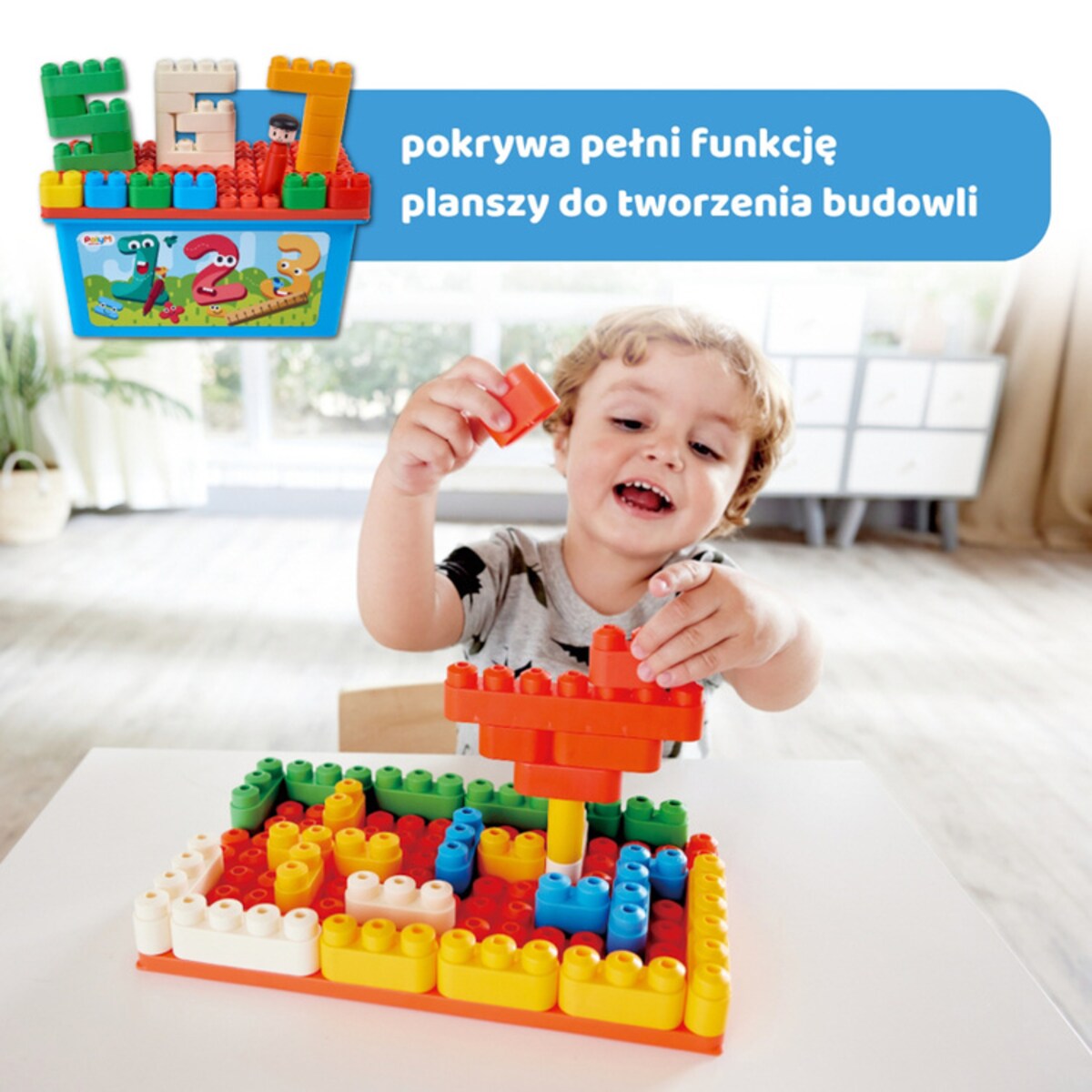 Miękkie Klocki Konstrukcyjne w Aucie Licz i Baw Się - Laweta 114 el. 18m+ PolyM