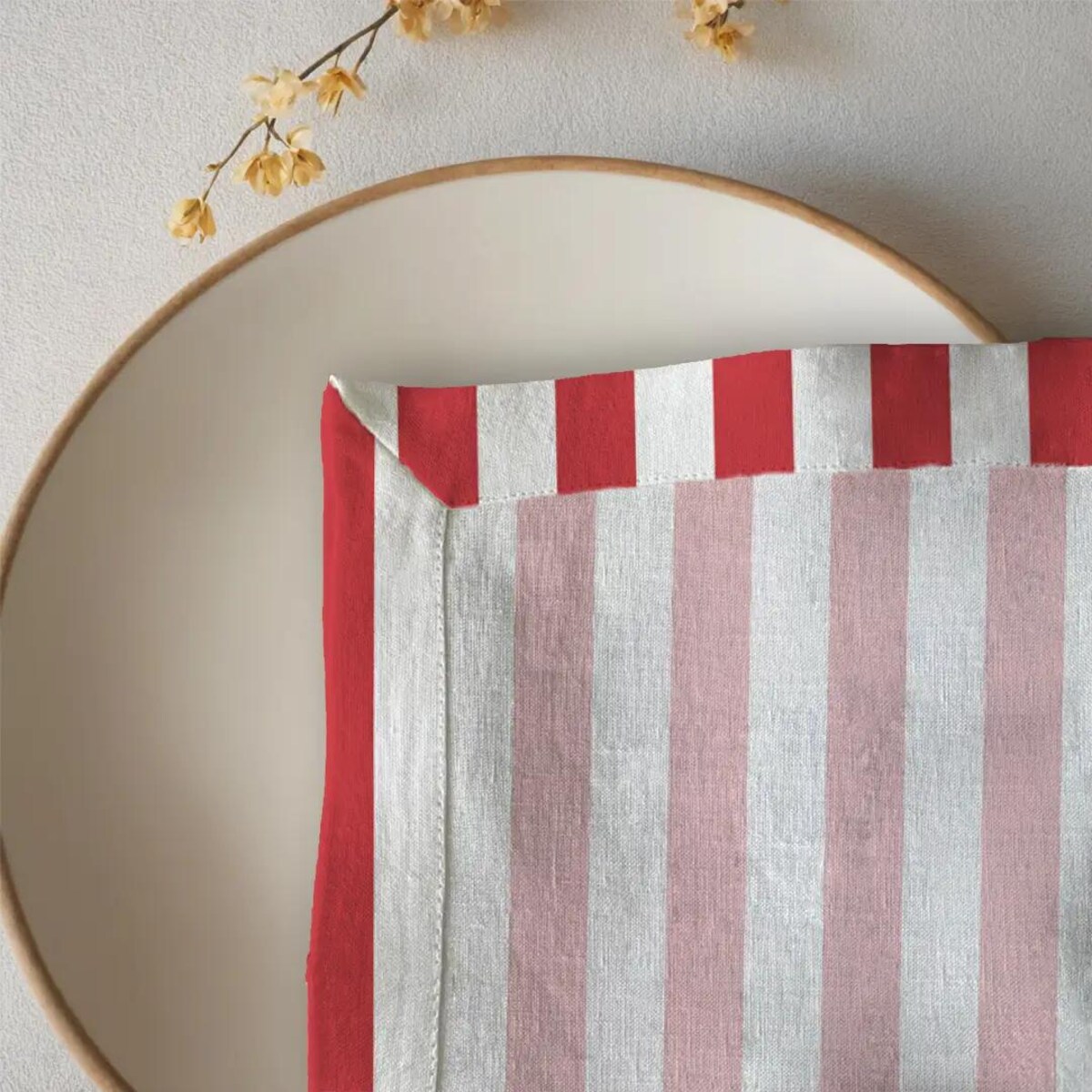 Serwetki świąteczne - czerwone paski - 2 cm (2szt.)