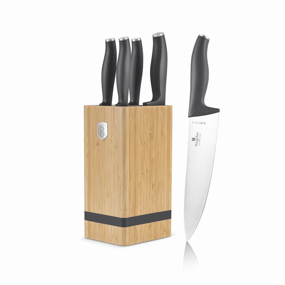Zestaw noży w bloku bambusowym 6 elementów BERLINGER HAUS Antracit
