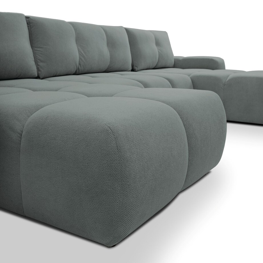 Nowoczesny Narożnik U SOHI z funkcją spania, Curio 93 - Popiel