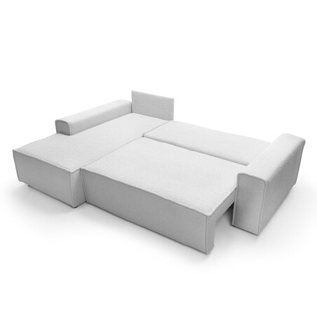 Narożnik rozkładany Oscar, beżowy szenil, 255 x 170 x 95 cm, Tkaniny tapicerskie - sofy