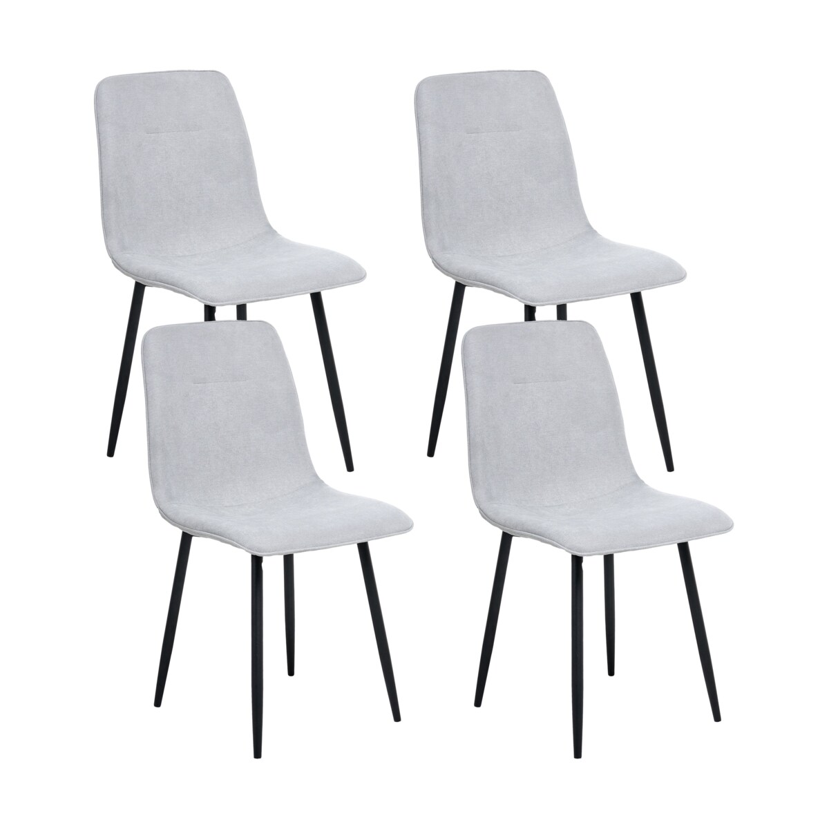 Zestaw 4 krzeseł do jadalni TUSCOLA Jasnoszary