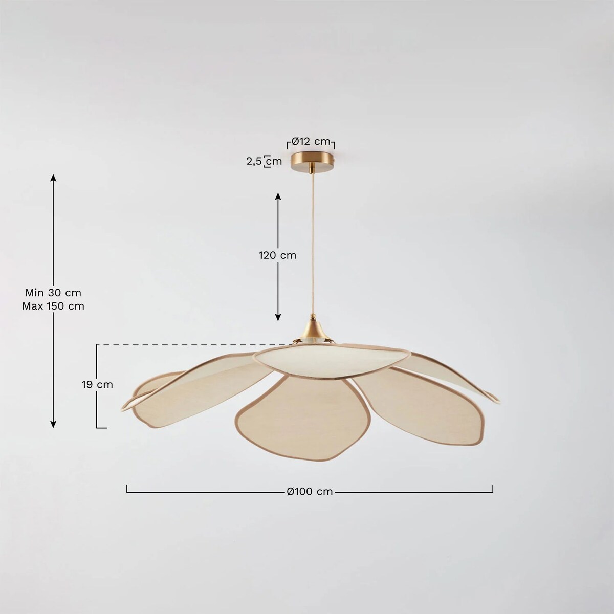 Lampa sufitowa kremowo-beżowa Benavid Ø100 cm