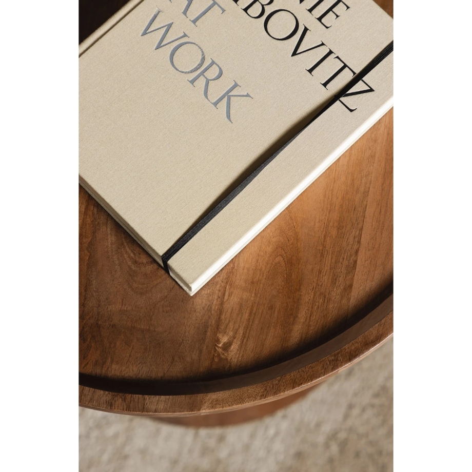 Okrągły stolik boczny Naiara Ø50 cm z drewna mango