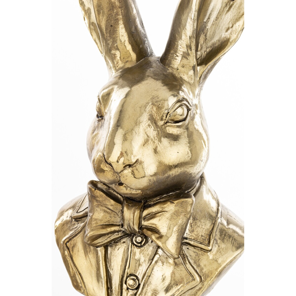 Figurka - duże popiersie królika 48x21x16 cm TORACE - na okrągłej podstawie złoty