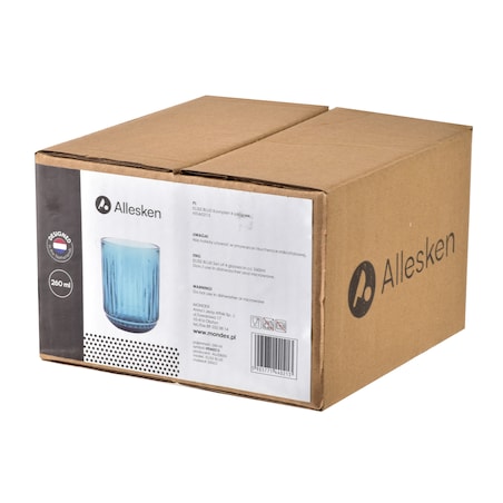 ELISE BLUE Komplet 4 szklanek 260ml7.5x9.4cm