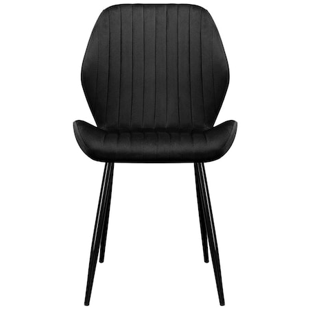 Krzesło tapicerowane czarne welurowe pikowane do salonu jadalni velvet