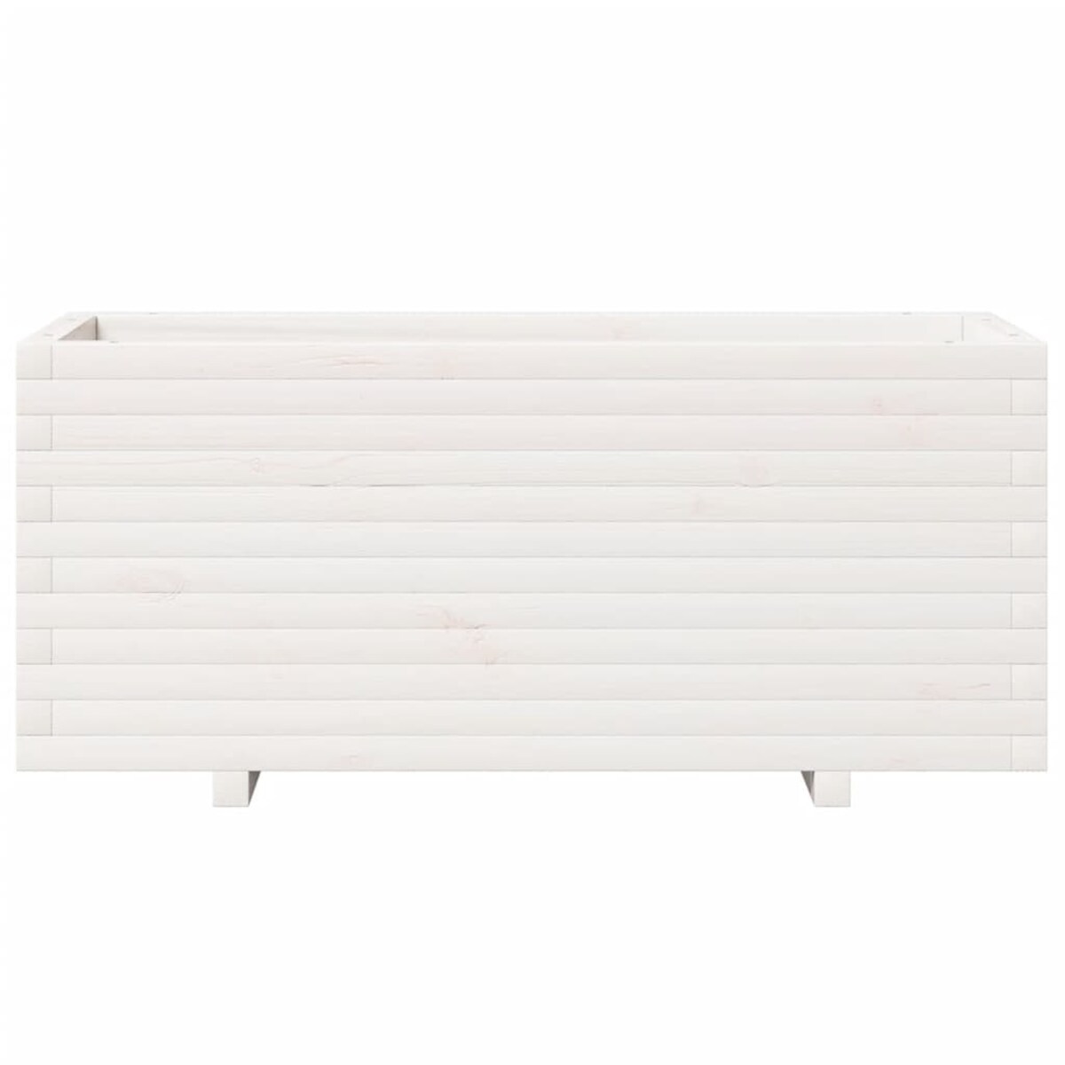 vidaXL Donica ogrodowa, biała, 110x40x49,5 cm, lite drewno sosnowe