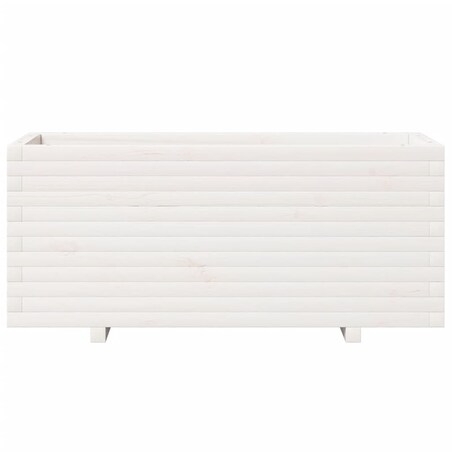 vidaXL Donica ogrodowa, biała, 110x40x49,5 cm, lite drewno sosnowe