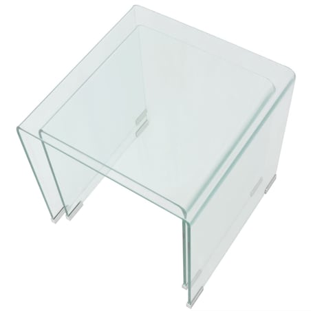 vidaXL Zestaw stolików wsuwanych pod siebie, 2 szt., szkło hartowane