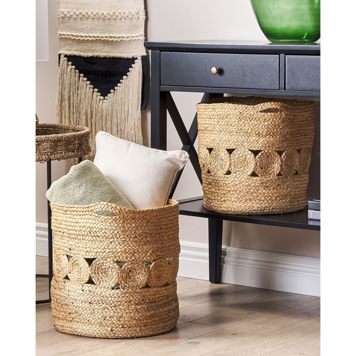 Zestaw 2 koszy jutowych naturalny ALANG