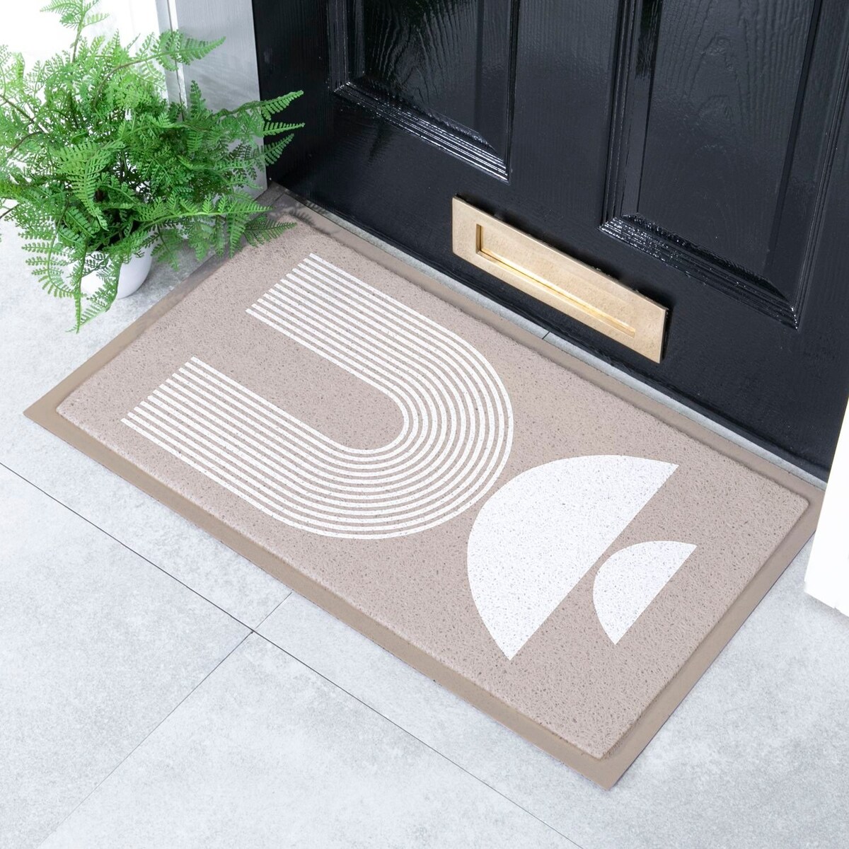Wycieraczka Beige Half Moon Abstract Indoor & Outdoor (- 70 x 40 cm)