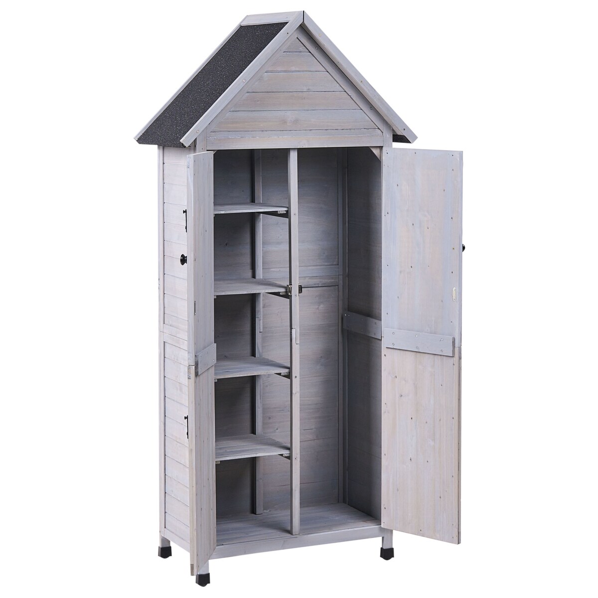 Schowek narzędziowy SENIGA 85 cm 46 cm Drewno jodłowe Szary