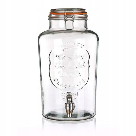 szklany SŁOIK z kranikiem NA NAPOJE lemoniadę 7 L duży do domu i ogrodu