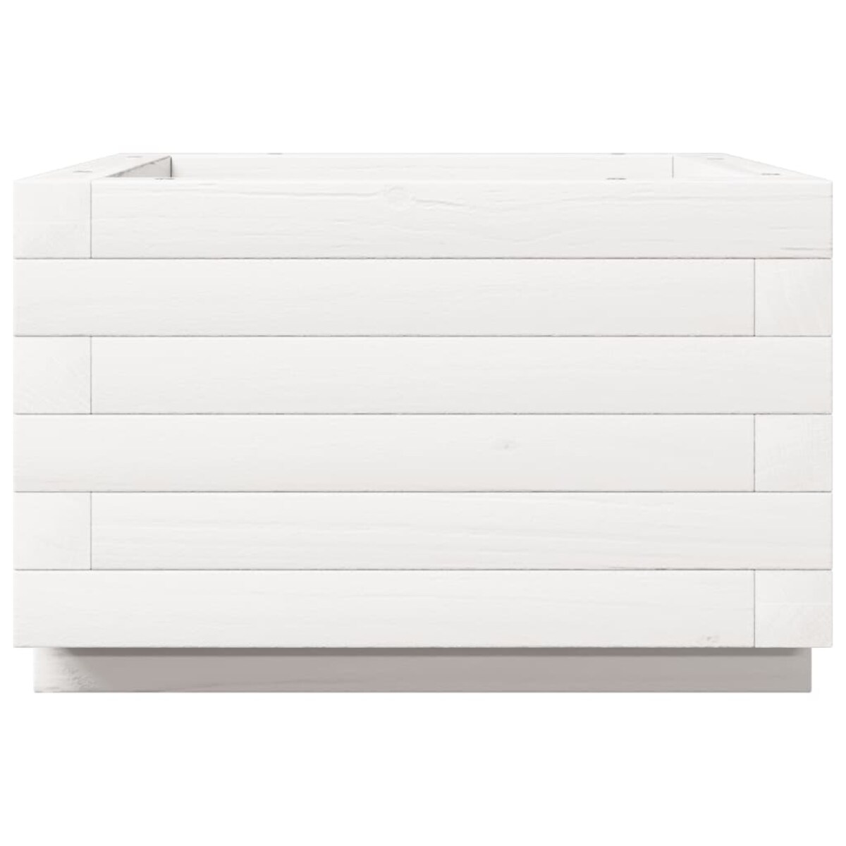 vidaXL Donica ogrodowa, biała, 40x40x26,5 cm, lite drewno sosnowe