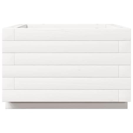 vidaXL Donica ogrodowa, biała, 40x40x26,5 cm, lite drewno sosnowe