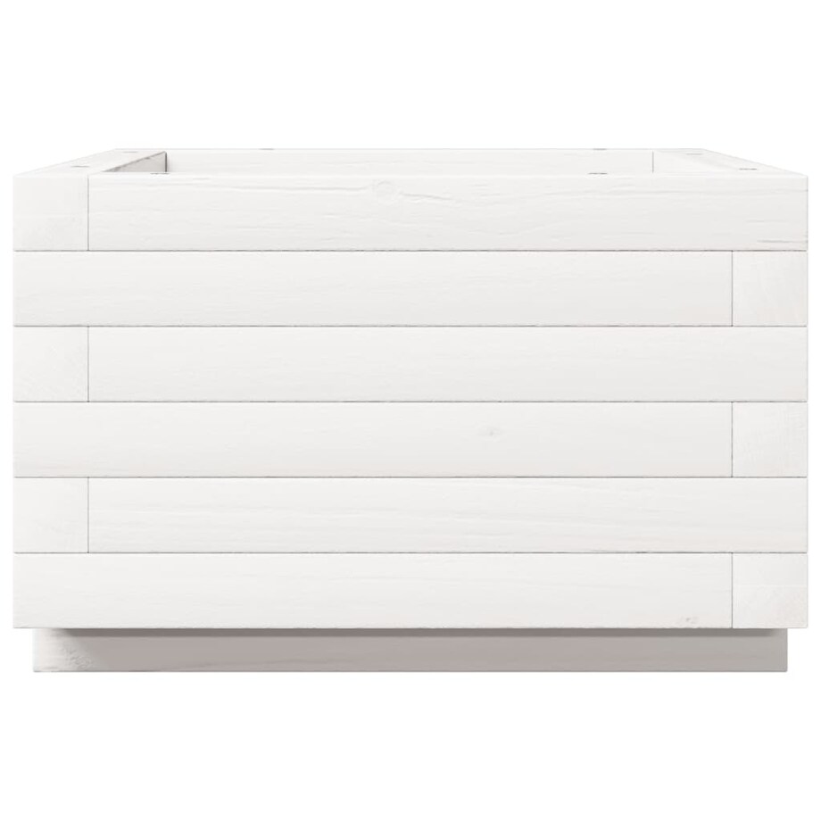 vidaXL Donica ogrodowa, biała, 40x40x26,5 cm, lite drewno sosnowe