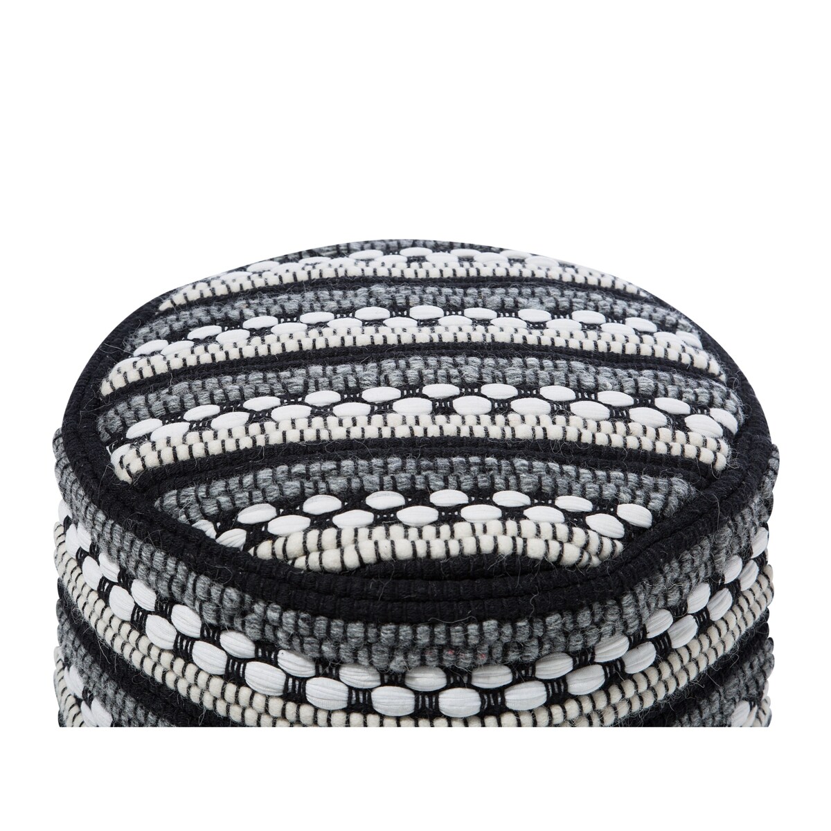 Puf ⌀ 41 cm czarno-biały GUNTUR