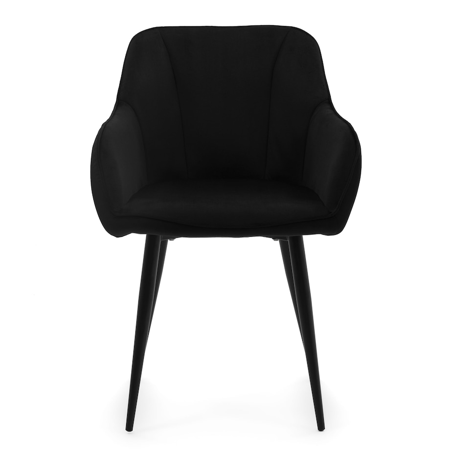Krzesło tapicerowane welurowe LAGO velvet aksamit czarne