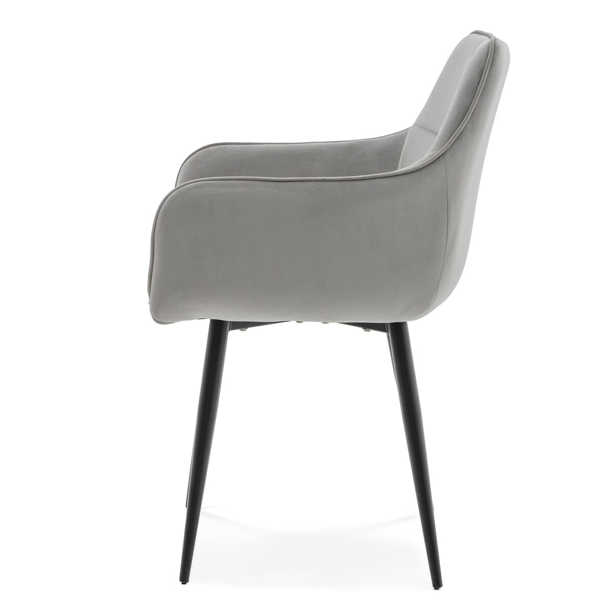 Krzesło tapicerowane welurowe QUATTRO velvet jasnoszary