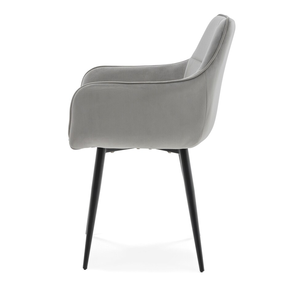 Krzesło tapicerowane welurowe QUATTRO velvet jasnoszary