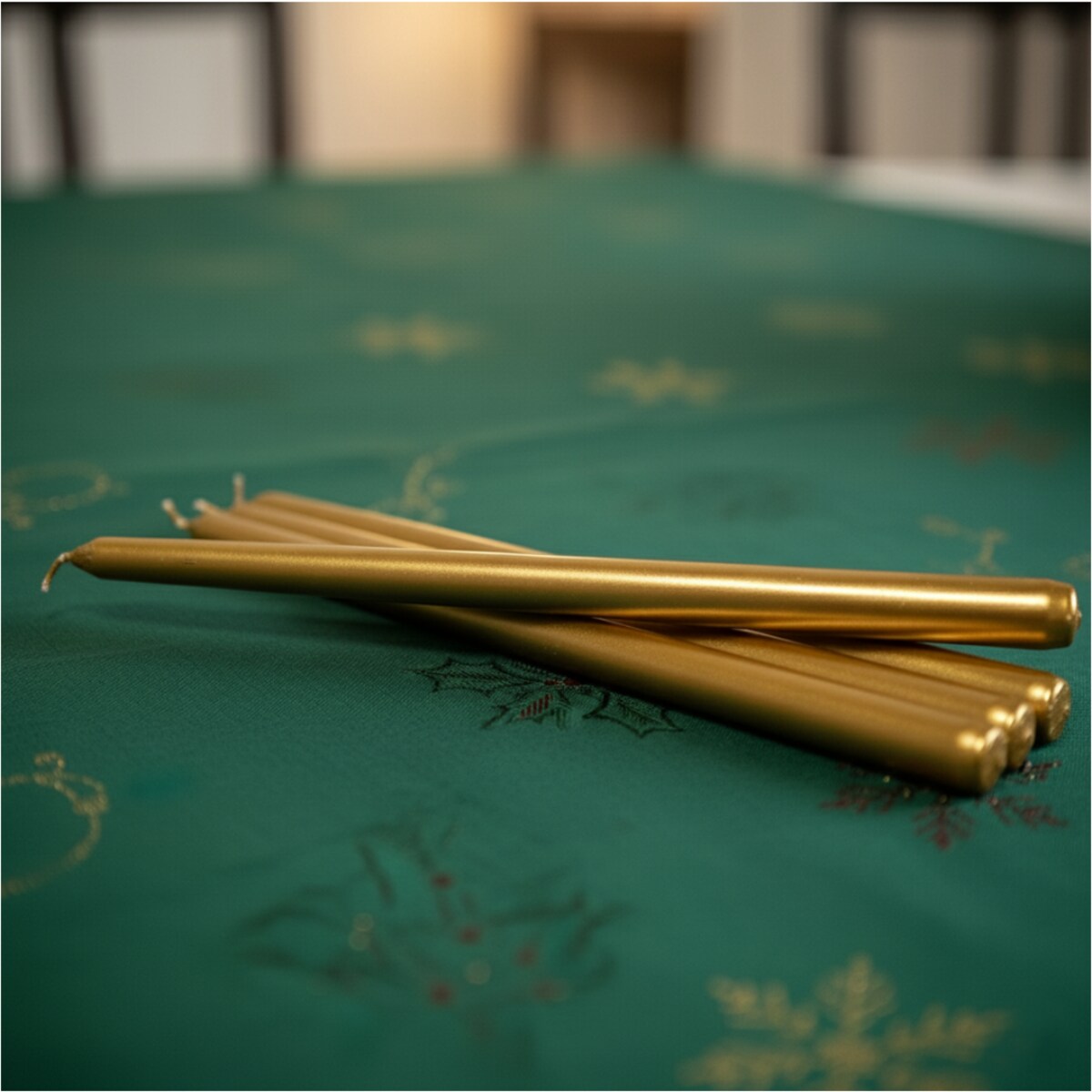 Świeca Boże Narodzenie Prosta Do Kolacji Wigilijnej 4 Szt. Złota