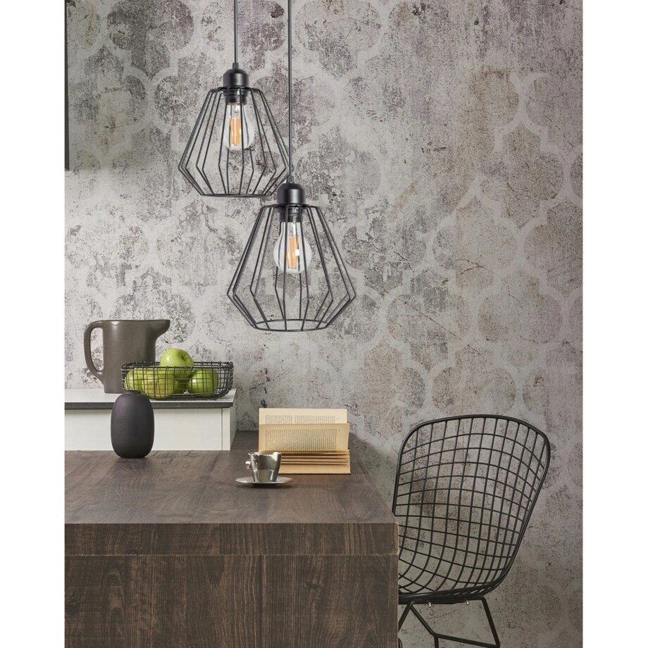 Lampa Sufitowa Wisząca Podwójna Metalowa Loft