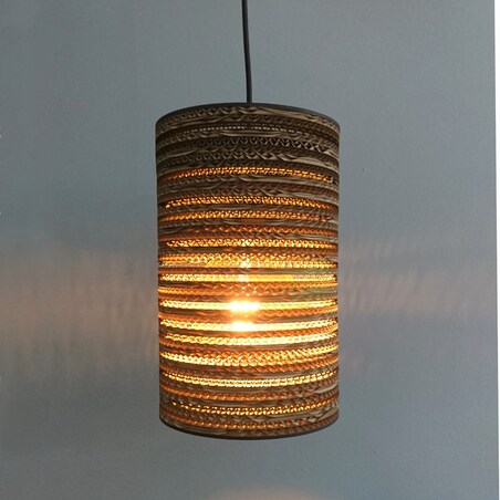 Cylindryczna lampa wisząca z tektury - TAMBURO 20