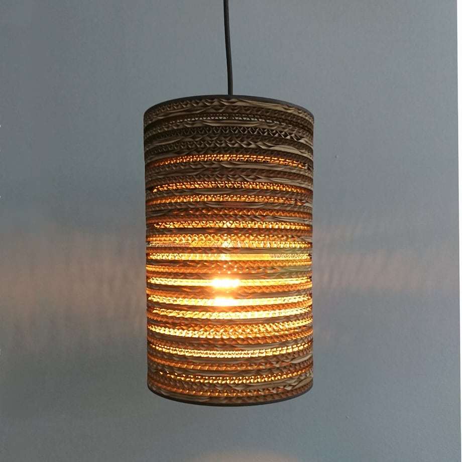 Cylindryczna lampa wisząca z tektury - TAMBURO 20