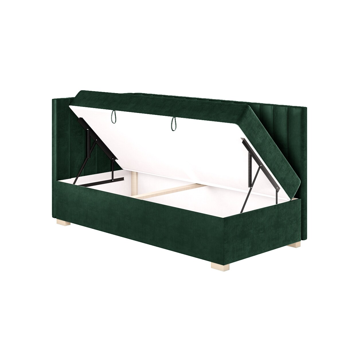 Mesonica Łóżko Snugi, linie zielone, 90x200, Lewostronne