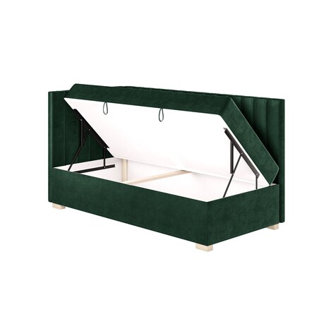 Mesonica Łóżko Snugi, linie zielone, 90x200, Lewostronne