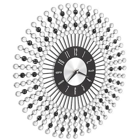 vidaXL Zegar ścienny, metal, 43 cm, czarny